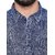 Jeaneration Blue Cotton Full Sleeved Self Design Shirt For Men