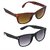 HRINKAR Men's Brown Mirrored Wayfarer Sunglasses