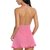 Temfen Women's Pink Premium Babydoll Sexy Intimate Nightwear with G-String