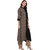 Janasya Women's Black Cotton Asymmetric Printed Kurta With Palazzo