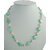 Fresh water Pearl 6mm and  Flat Aqua Green 14 mm dyed pearl coin shaped Beads necklace secure with Metal Clasp