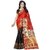 Indian Fashionista Womens Red Embellished Banarasi Silk Saree With Blouse