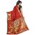 Indian Fashionista Womens Red Embellished Banarasi Silk Saree With Blouse