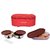 Brown Trendy 2 Container + 1 Chapati Tray lunchbox Red 700 Ml With fork and Spoon