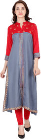 Fabster Women's smart fit  flaired multi Color Kurti