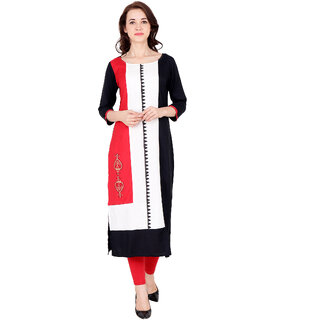 Fabster Women's smart fit  straight multi Color Kurti