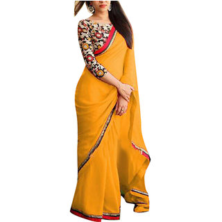 georgette border work saree