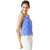 Miss Chase Women's Blue Round Neck Sleeveless Embroidered Lace Tank Top
