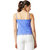 Miss Chase Women's Blue Round Neck Sleeveless Embroidered Lace Tank Top