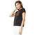 Miss Chase Women's Black Round Neck Continuous Short Sleeve Cotton Solid Twill Pocket T-Shirt