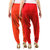 Buy That Trendz Women's Cotton Viscose Lycra Patiyala Salwar Harem Bottoms Patiala Pants Orange Red Combo Pack of 2