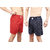 Neska Moda Men Pack Of 2 Elasticated Cotton Red and Dark Blue Boxers With 1 Back Pocket XB152andXB160