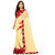 Beige and Red Designer Georgette Embroidered Border Saree With Red Blouse Piece (mapple.redsaree)