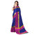 Blue Poly Cotton Striped Pattern Saree With Blouse Piece (dfcndPC2)