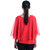 Timbre Women Partywear Red And Black Cape Top With Inner Lining - Combo Pack Of 2