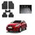 KunjZone Best Quality Set of 5 Carpet Grey Car Foot Mat / Car Floor Mat for Maruti Suzuki Swift Dzire (New)