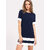 Vivient Women Nevy Blue Plain White Block Printed Short Dress