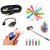(S11) Combo of Selfie Stick, Popup Socket, LED Light, OTG Cable and Aux Cable (Assorted Colors)