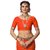 Ujjwal Creation Orange Silk Self Design Saree With Blouse