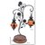 Desi Karigar Double lantern Hanging Candle Holder With Stand Size (lxbxh-15 x 25 x 45)CM Color-Orange