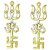 SET OF 2 BRASS Tri shakti Yantra (Swastik Om Trishul Symbol) ( SMALL 3.5 INCH )