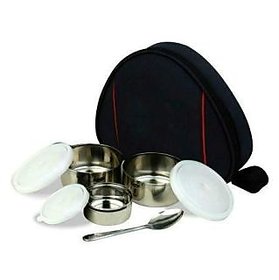 3 In 1 Insulated Hot Lunch Tiffin Box with Carry Bag