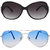 Zyaden Black Oval UV Protection Unisex Sunglasses Combo