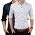 US Pepper Men's Navy &  White Regular Fit Casual Shirts (Pack of 2)
