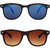 Zyaden Blue Rectangular UV Protection Unisex Sunglasses Combo