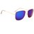HH Rectangular Blue Mirrored Sunglass With Free Uv Protected Black Wayfarer Sunglass For Unisex.