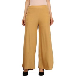 Buy Riya Daily wear Golden colour of palazzo pant and trousers on