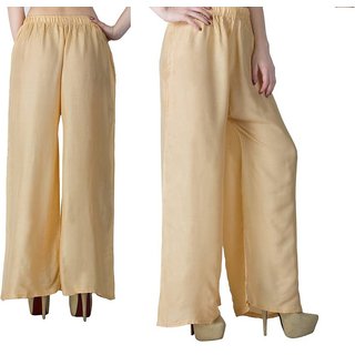 Women Daily wear Skin /Gold colour of palazzo pant or sharara or   trousers
