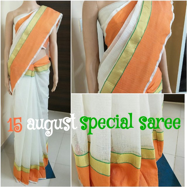 as shown image Cotton Independence Day Tiranga Special saree at best price  in Surat