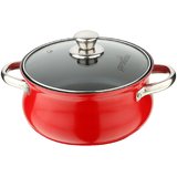 Pristine Aluminium Induction Base Non Stick Belly Casserole with Glass Lid/2.5ltrs