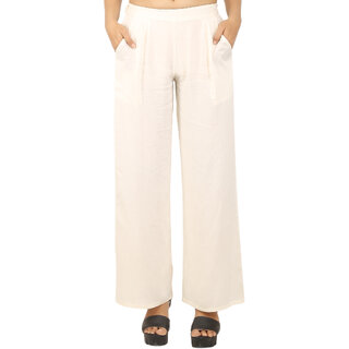                       CHINMAYA Regular Fit Women's White Trousers                                              