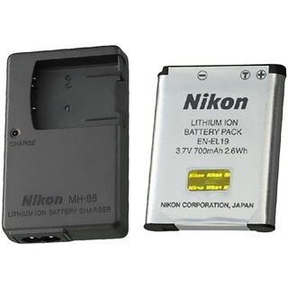Nikon EN-EL19 Rechargeable Battery + MH-66 Charger For Nikon Coolpix Camera
