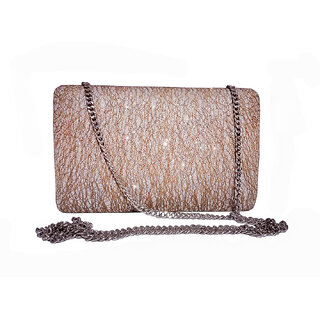 Gold net fabric Clutch for Casual