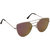 Arzonai Classy Mirrored Square Shape Silver-Pink UV Protection Sunglasses For Women [MA-033-S3 ]