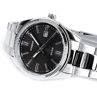 casio enticer analog black dial men's watch