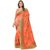 Ujjwal Creation Women's Fashion Wedding  Silk Orange Saree