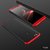 Kartik 3 in 1 360 Full Body Protection Original Double Dip Case Matte Hard Back Case Cover for VIVO V7 (Black  Red