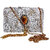 Silver Clutch with the Golden Embroidery and a Gem Work on it