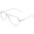 Zyaden Unisex White Polycarbonate Full Rim Aviator Eyeglasses
