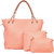 Suprino Womens Peach Leatherlite Hand Bag Combo