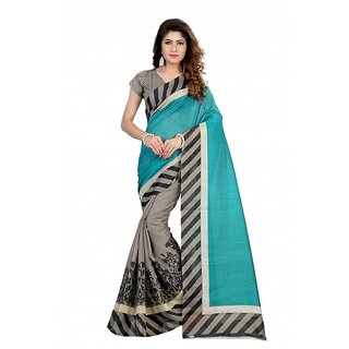 Svb Sarees Beige Block Print Bhagalpuri Silk Saree With Blouse Svb Sarees Beige Block Print Bhagalpuri Silk Saree With Blouse