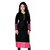 SUMMER Special Black color indo cotton semi stiched printed kurti by Omstar Fashion