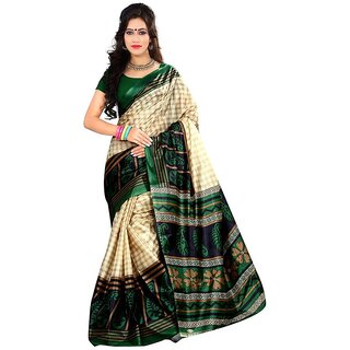 Svb Sarees Green Colour Art Silk Saree without blouse piece Svb Sarees Green Colour Art Silk Saree without blouse piece