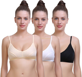 SK Dreams Multi Color Cotton Sinker Set of 3 Women's Sports Bra Combo