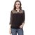 Wish Tree Casual 3/4th Sleeve Solid Women's Black Top