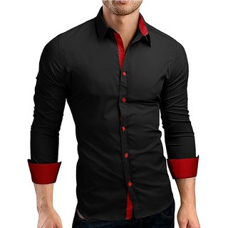 black red designer shirt